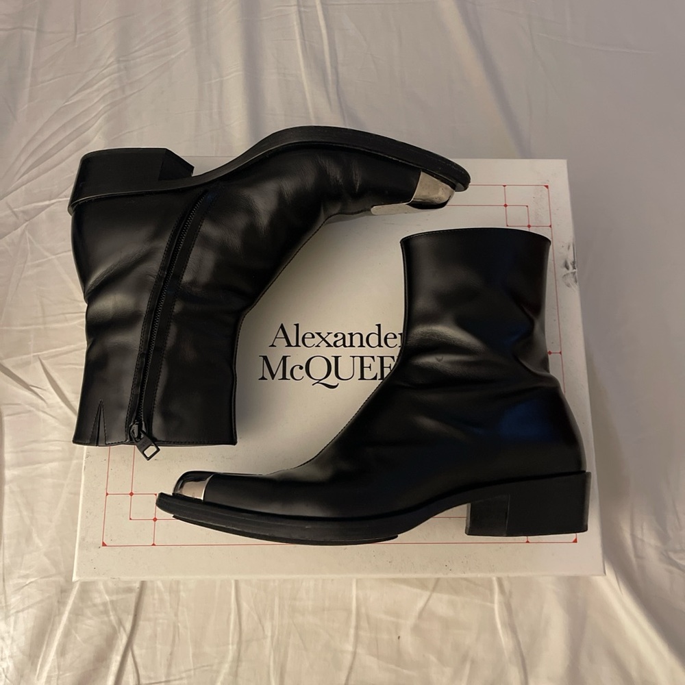 Alexander mcqeen steel toe boots